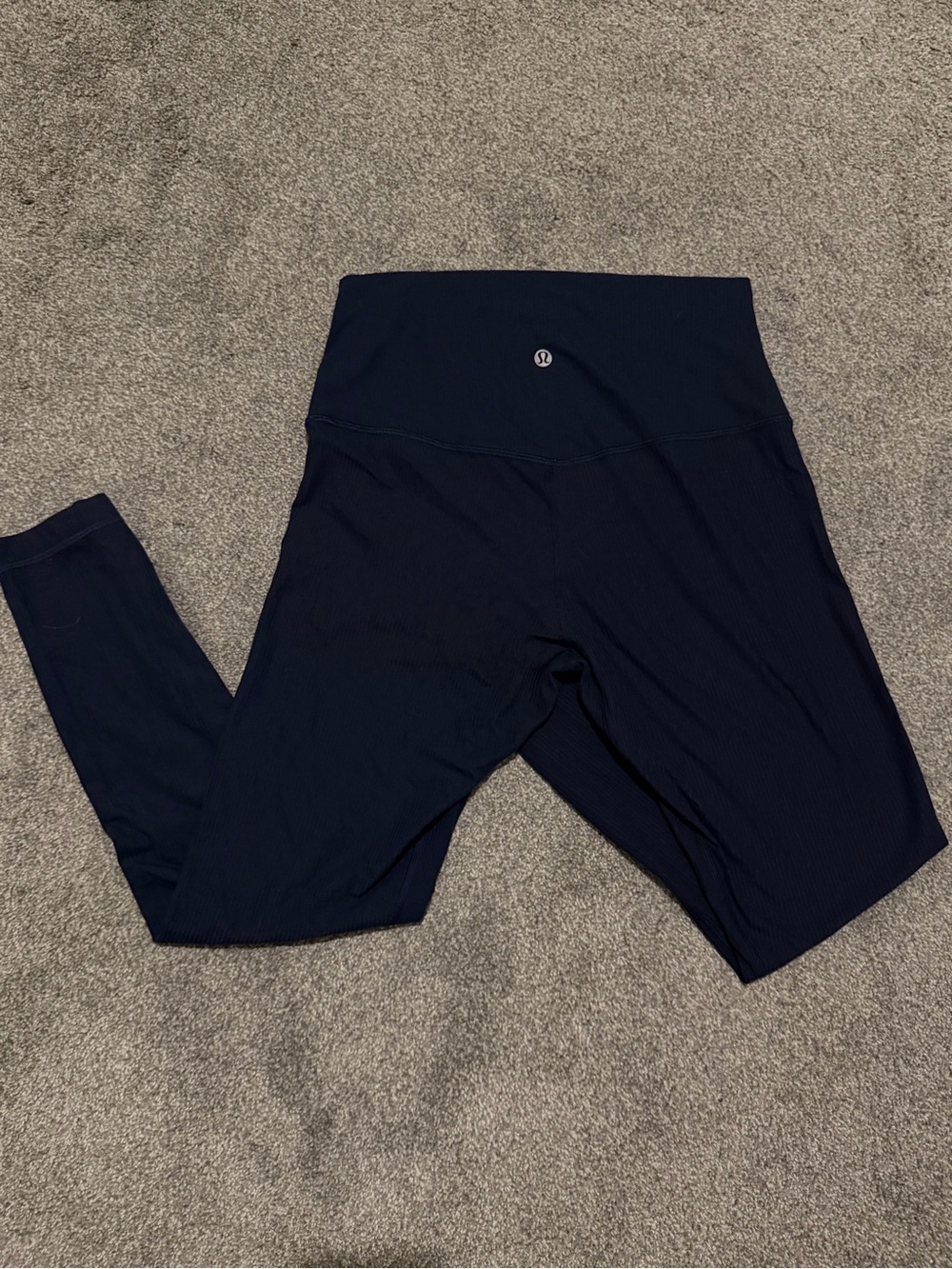 lululemon athletica Womens Dark Navy Ribbed High-Waist Crop Leggings - 8